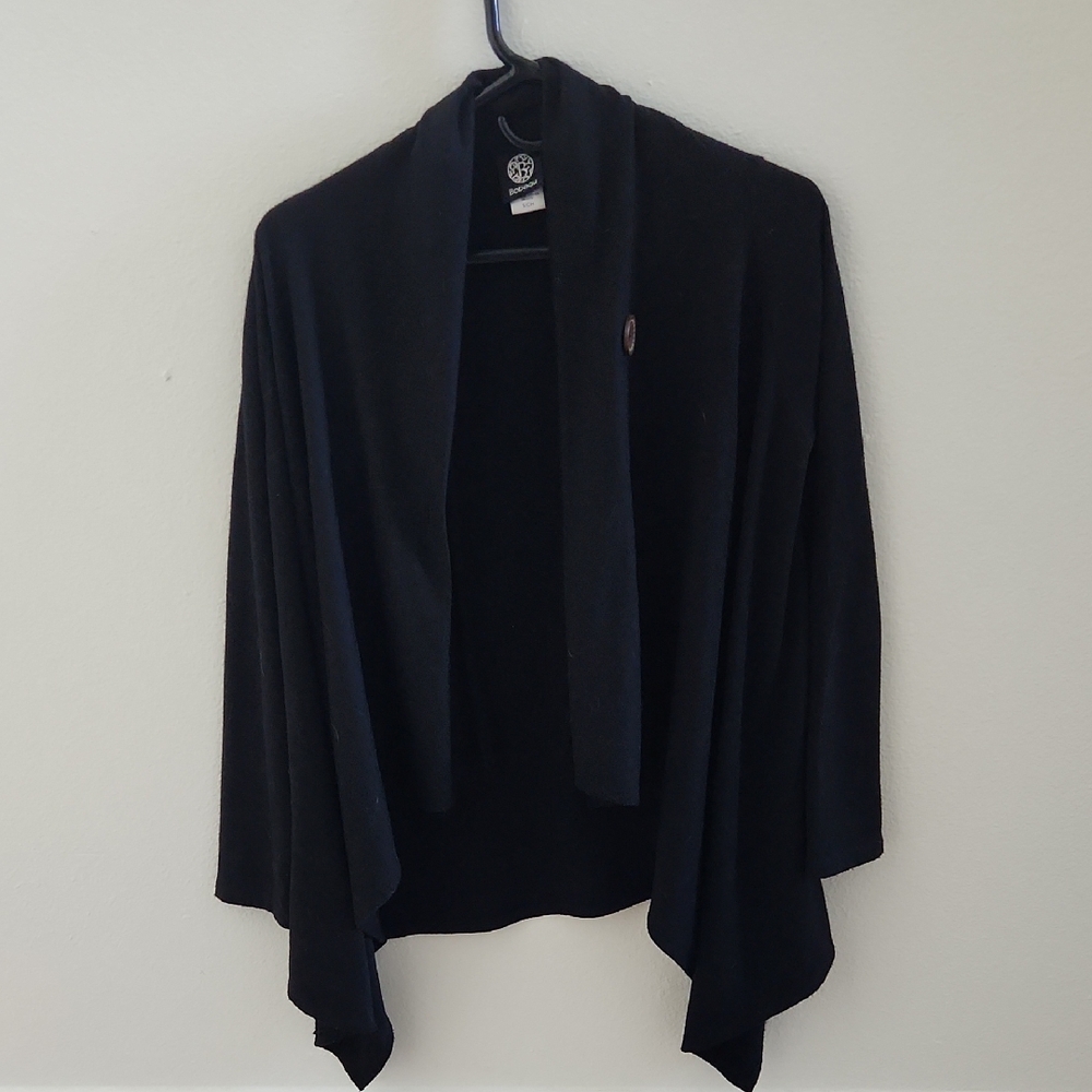 Bobeau Black Draped Women's Sweater